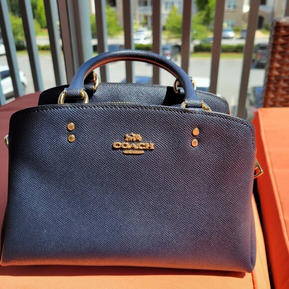 Coach small navy handbag - Picture 4 of 5